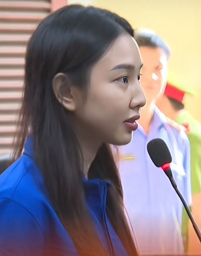 Hoa hậu Thuỳ Tiên tại toà.