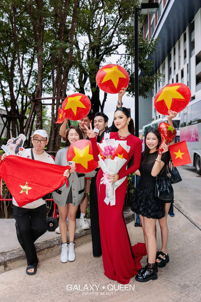 Người đẹp Việt được khán giả, đồng nghiệp và gia đình cổ vũ tại hành trình Miss Universe 2025. (Ảnh Galaxy Queen)