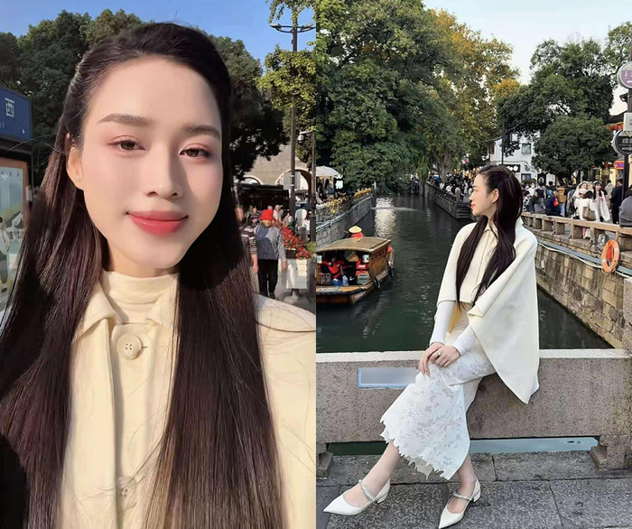 Đỗ Thị Hà chia sẻ khoảnh khắc trong chuyến đi đến Thượng Hải (Trung Quốc) sau đám cưới. (Ảnh chụp màn hình)