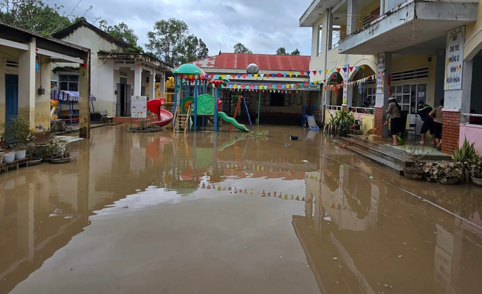 Trường học tại Gia Lai bị thiệt hại sau lũ. Nguồn ảnh: Page Gia Lai