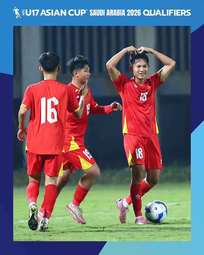 Tin sáng 26/11, Việt Nam cần phải thắng đậm trong hôm nay để tiếp tục duy trì ngôi đầu bảng trước Malaysia ở vòng loại U17 châu Á. Ảnh: AFC