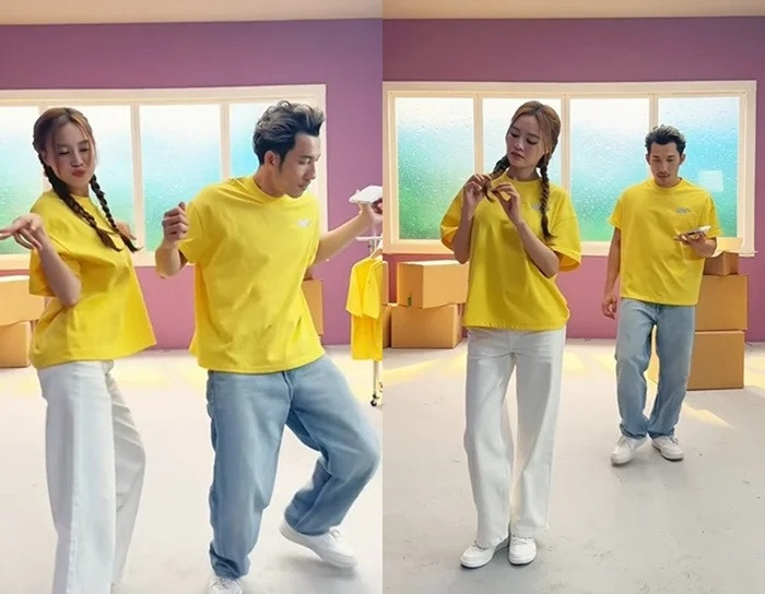 Dù đều bị chấn thương ở chân, Ninh Dương Lan Ngọc và Liên Bỉnh Phát nhanh chóng quay lại công việc, tràn đầy năng lượng. (Ảnh chụp màn hình)