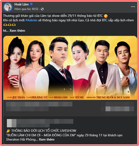 Hoài Lâm báo tin buồn Ảnh 2