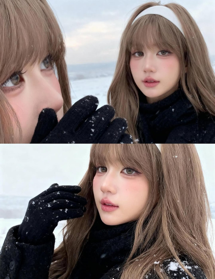 Ngọc Trinh mới đây khiến mạng xã hội “bùng nổ” khi đăng tải loạt ảnh giữa trời tuyết trắng trên trang cá nhân. (Ảnh: FBNV)