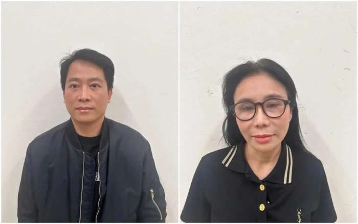 Vợ chồng Mailisa - Hoàng Kim Khánh tại thời điểm bị bắt tạm giam.