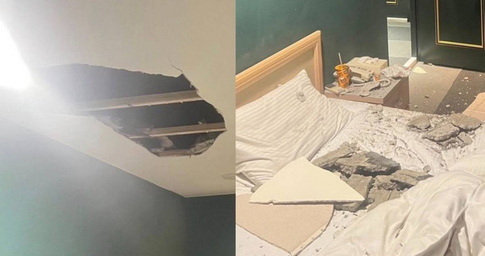 Kinh hoàng trần phòng khách sạn sập giữa đêm, bê tông rơi trúng khách khi đang nghỉ ngơi Ảnh 3