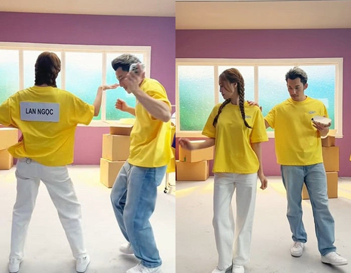 Màn kết hợp ngẫu hứng của 2 diễn viên khiến nhiều khán giả bật cười. (Ảnh từ FBNV)