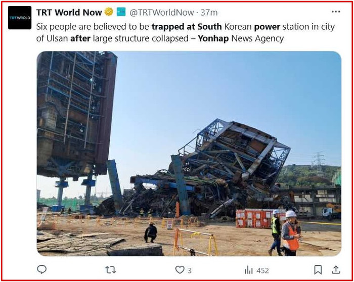 Sập kết cấu thép tại nhà máy điện, 6 người nghi bị vùi lấp Ảnh 2