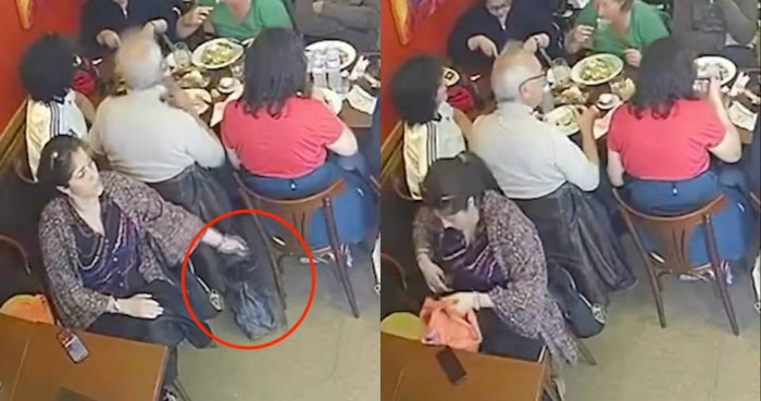 Người phụ nữ ra tay ăn cắp túi của khách trong quán ăn, tinh vi đến mức cả bàn không ai phát hiện Ảnh 1