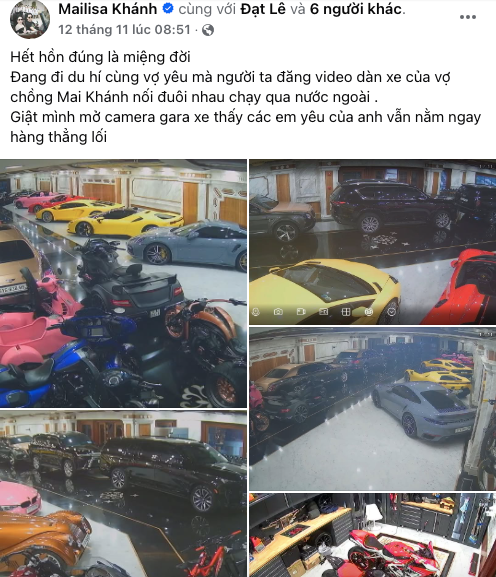 Bài đăng cuối của Hoàng Kim Khánh - chồng Mailisa là những hình ảnh trích xuất từ camera an ninh trong hầm để xe của gia đình.