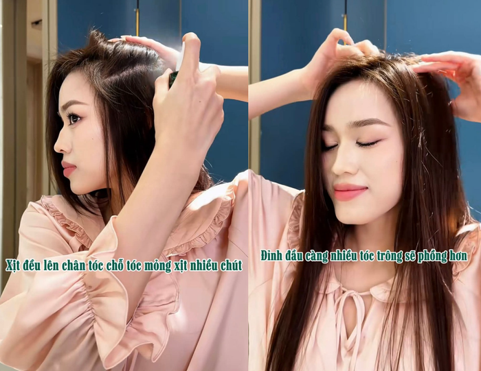 Đỗ Thị Hà bật mí bí quyết tóc suôn mượt với tinh chất dưỡng tóc trị giá 300 nghìn đồng. Ảnh chụp màn hình