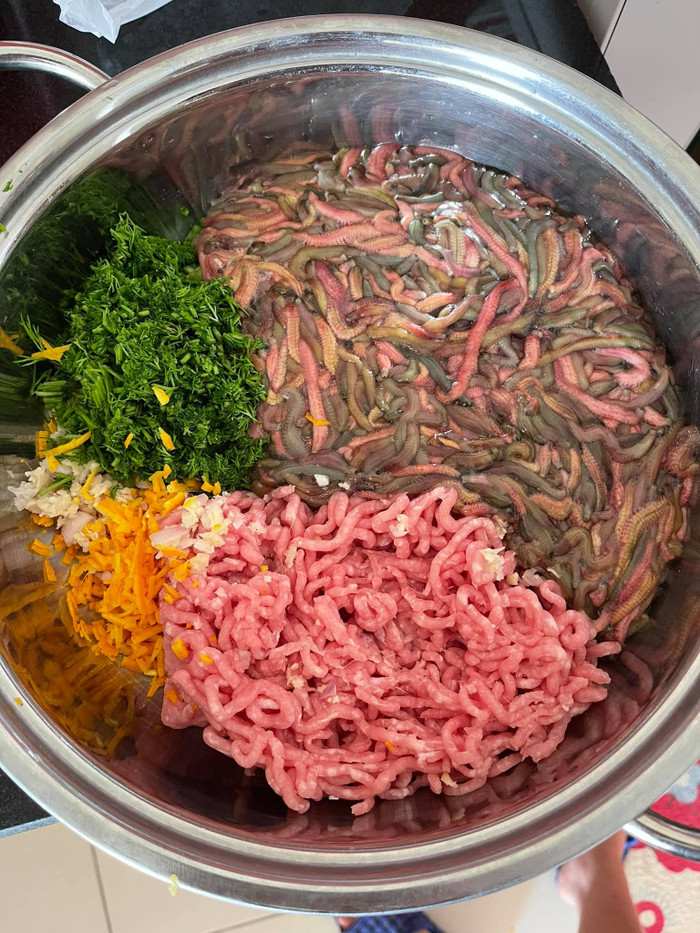 Các nguyên liệu để làm món chả rươi