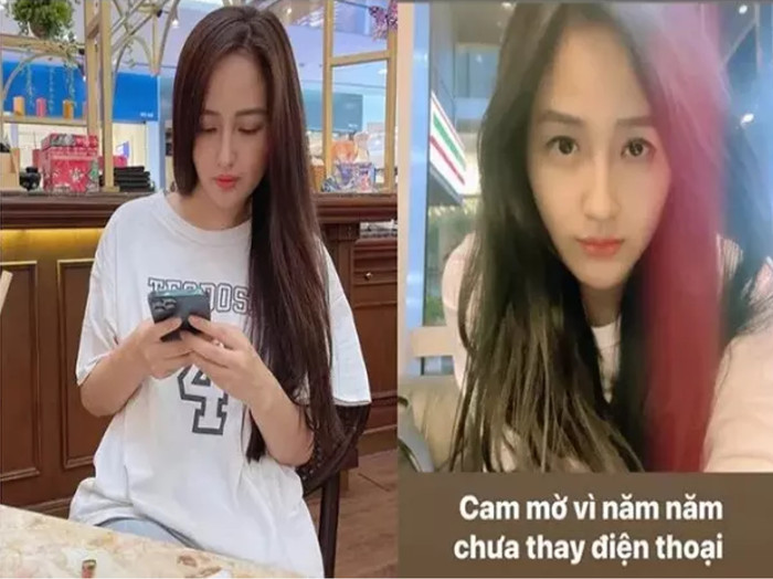Mai Phương Thúy từng chia sẻ chưa thay điện thoại trong 5 năm. Ảnh chụp màn hình