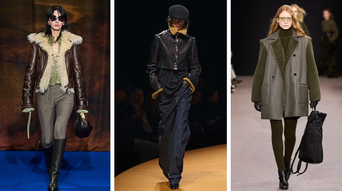 Áo khoác lông cừu đang là một trong những xu hướng outerwear ấm áp nhất mùa đông năm nay. Trên sàn diễn, các thương hiệu Khaite, Burberry và Max Mara đều trình làng những biến tấu độc đáo của kiểu áo này. Dù là lông thật hay giả, khoác lông cừu vẫn là “ngôi sao” linh hoạt trong tủ đồ, dễ dàng phối cùng quần tây và boots cao gót cho môi trường công sở, hay kết hợp với jeans và Chelsea boots trong những ngày cuối tuần năng động. Ảnh: Harpers Bazaar