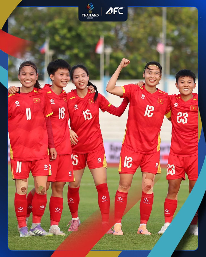 Không có bất ngờ nào xảy ra khi tuyển nữ Việt Nam đã giành chiến thắng thuyết phục trước Indonesia để vào chung kết SEA Games 33. Ảnh: AFC