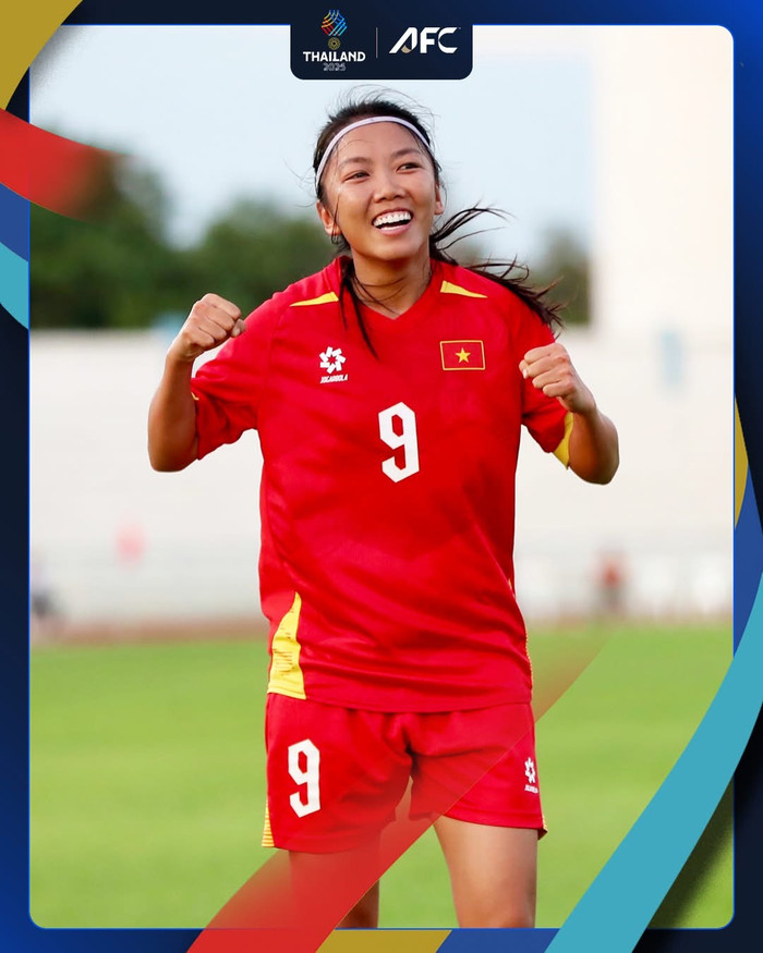 Tiền đạo Huỳnh Như đã có bàn thắng đầu tiên ở SEA Games 33 và tạo ra cột mốc để đời. Ảnh: AFC
