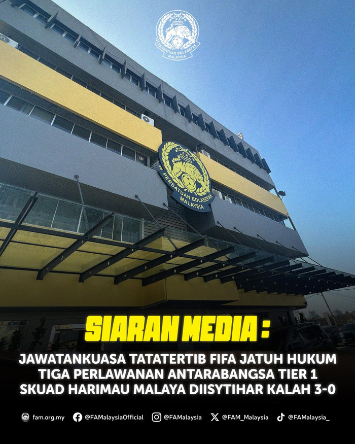 Quyết định mới nhất từ Ủy ban Kỷ luật FIFA đã giáng đòn mạnh vào bóng đá Malaysia, khiến dư luận nước này dậy sóng. Ảnh: FAM