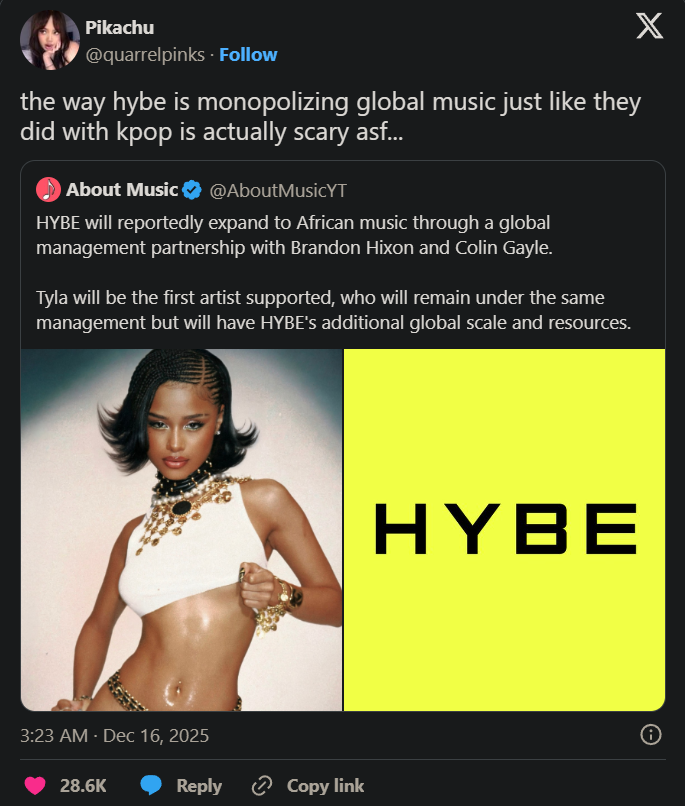 Tyla bị phản đối khi hợp tác với HYBE Ảnh 3