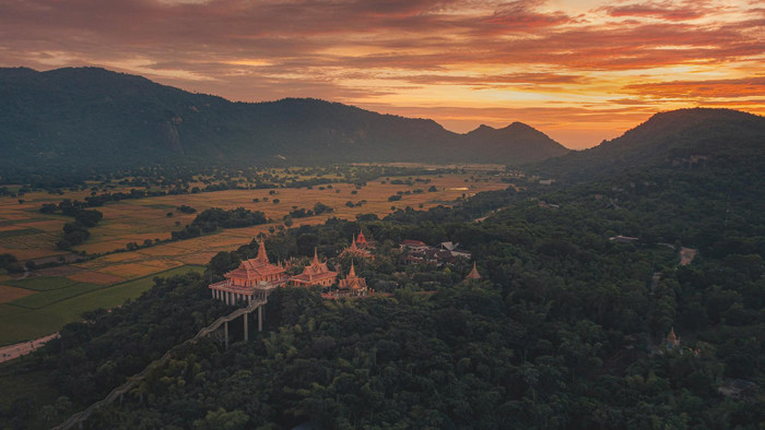 Cảnh hoàng hôn ở Tà Pạ, Tri Tôn, An Giang. (Ảnh Văn Thái / page Lang thang An Giang)