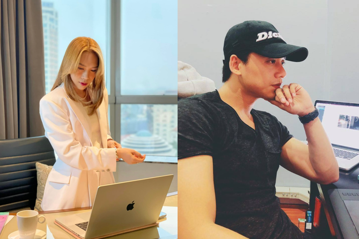 Dùng chung hệ điều hành giúp Mỹ Tâm và Mai Tài Phến trao đổi công việc từ xa. Ảnh: FBNV