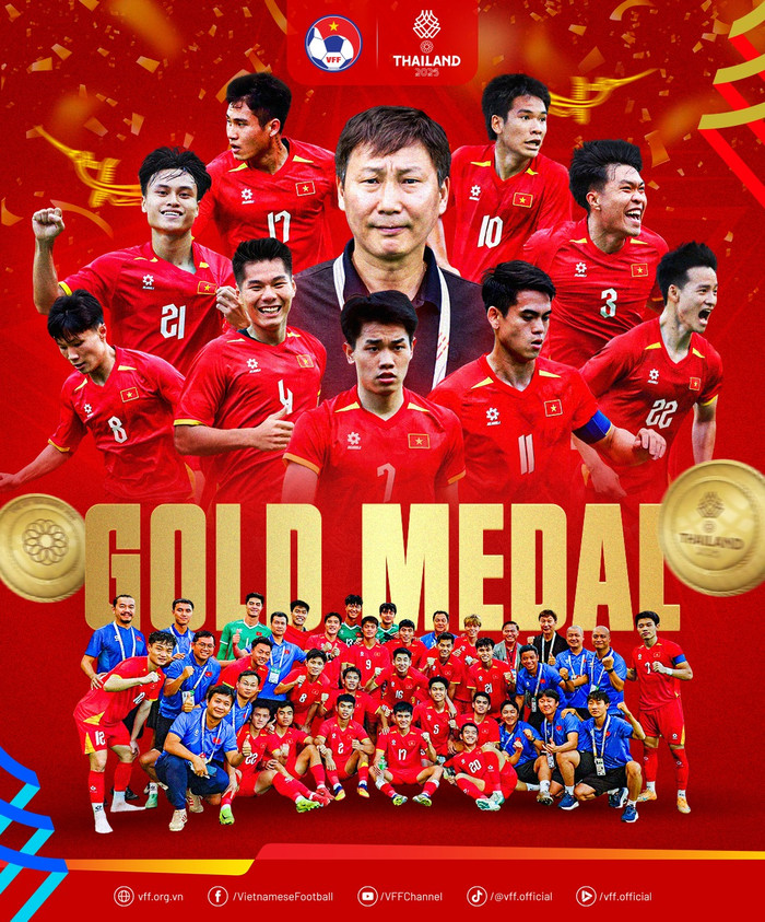 U22 Việt Nam vô địch &nbsp;SEA Games 33. Ảnh: VFF