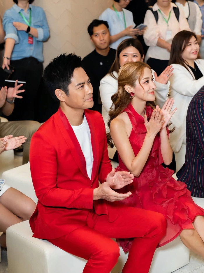 Hoa hậu Trần Khải Lâm được chồng hết mực cưng chiều, thường 'tháp tùng' cô trong các sự kiện. Ảnh: IGNV