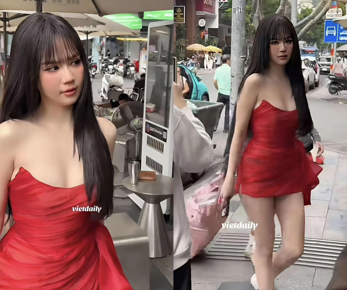 Khoảnh khắc Ngọc Trinh qua camera thường đang nhận sự quan tâm đặc biệt từ netizen. (Ảnh chụp màn hình từ TikTok vietdaily)