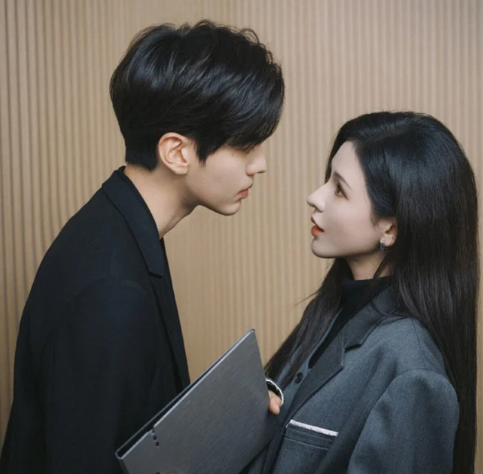 Cảnh hai nhân vật nhìn nhau, ánh mắt như đối thoại không lời