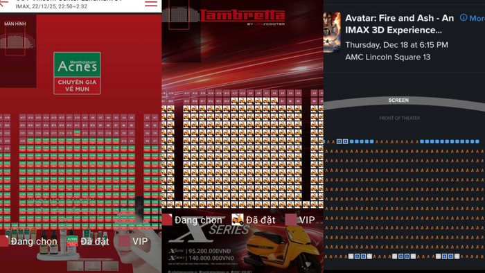 Avatar 3 lắp đầy chỗ ngồi ở các rạp, kể cả khung giờ trễ nhất lẫn các vị trí chỗ ngồi khó xem nhất