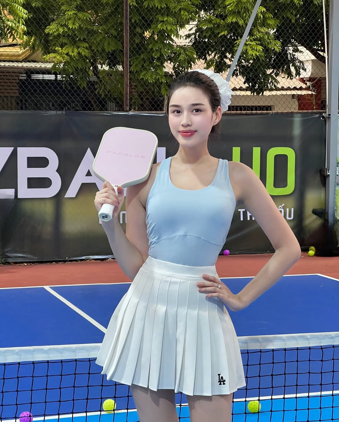 Đỗ Thị Hà yêu thích môn thể thao pickleball. Ảnh: IGNV