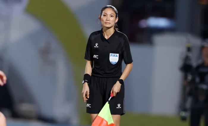 Nữ trọng tài Lào Chanthavong Phutsavan. Ảnh: Anh Đồng