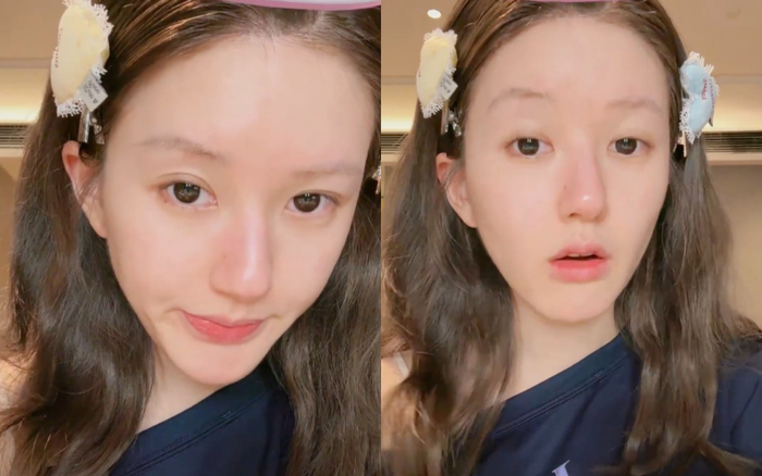 Triệu Lộ Tư thoải mái để mặt mộc và thừa nhận đã tự tay trang điểm trong lần xuất hiện mới nhất. Ảnh chụp màn hình