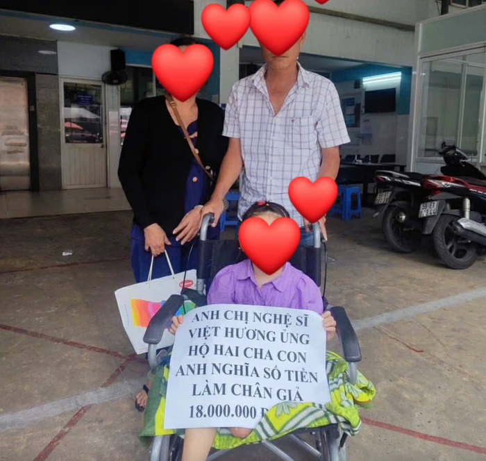 Hình ảnh hoàn cảnh khó khăn được vợ chồng Việt Hương hỗ trợ 18 triệu để làm chân giả đang gây dậy sóng cõi mạng.&nbsp;
