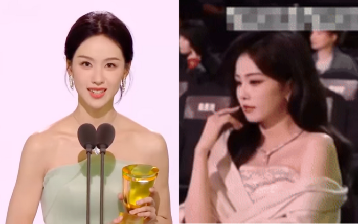 Bạch Lộc được cho là thờ ơ trước màn nhận giải của Trần Đô Linh. Ảnh chụp màn hình