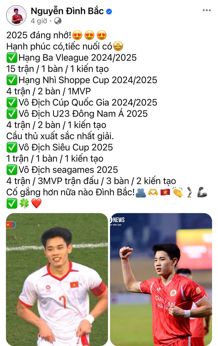 Nguyễn Đình Bắc đã bày tỏ sự tiếc nuối rõ rệt khi không thể vượt qua Nguyễn Hoàng Đức trong cuộc đua QBV 2025. Ảnh: Lê Phong Ảnh chụp màn hình