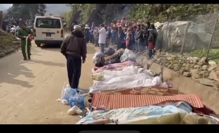 Những hình ảnh đau lòng tại hiện trường vụ việc. Ảnh: báo Người Lao Động