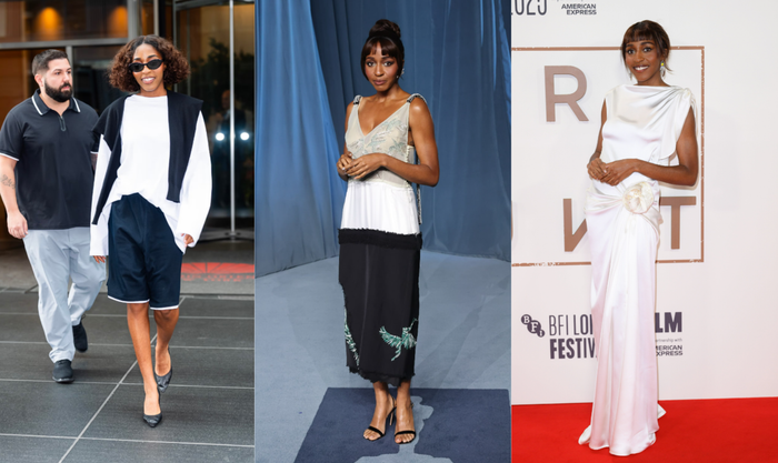 Năm nay, với sự hỗ trợ của stylist Danielle Goldberg, Ayo Edebiri đã khẳng định vị thế biểu tượng thảm đỏ với những bộ trang phục nổi bật như váy sequin tím cổ điển của Comme des Garçons hay chiếc váy mini satin từ Kallmeyer. Cô cũng chính thức trở thành đại sứ của Chanel và xuất hiện trong nhiều thiết kế từ bộ sưu tập ra mắt của Matthieu Blazy. Ảnh: Harper’s Bazaar