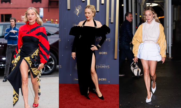 Chloë Sevigny luôn có gu thời trang nổi bật và để lại nhiều dấu ấn trên thảm đỏ. Bộ trang phục kết hợp khăn choàng và trang phục thể thao từ Vaquera, cùng chiếc váy Saint Laurent đầy ấn tượng mà cô diện tại Emmy, đều thể hiện phong cách táo bạo của cô. Ảnh: Harper’s Bazaar