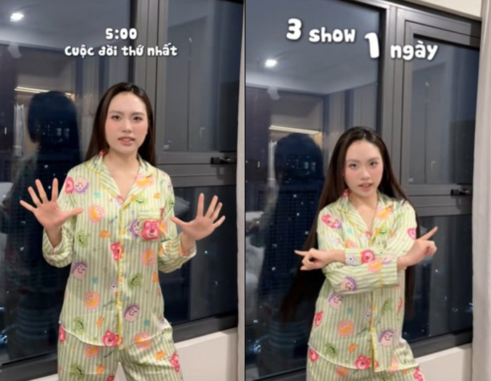 Phương Mỹ Chi chia sẻ về lịch trình làm việc dày đặc của một ngày, bắt đầu từ 5 giờ sáng.