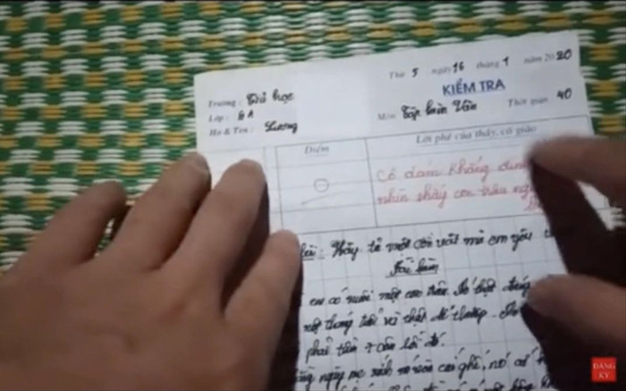 Bài văn tả con trâu bị chấm 0 điểm.