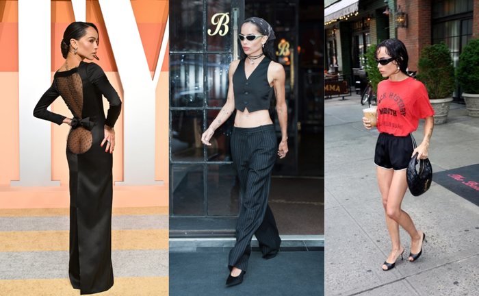 Năm nay, Zoë Kravitz đã gây ấn tượng cả trên đường phố lẫn thảm đỏ. Chiếc quần short thể thao ngắn của cô đã góp phần tạo nên xu hướng quần short thể thao, bộ trang phục thường ngày của Auralee thu hút mọi ánh nhìn, và chiếc váy dạ hội Saint Laurent trên thảm đỏ của cô thì thực sự tuyệt vời. Ảnh: Harper’s Bazaar&nbsp;