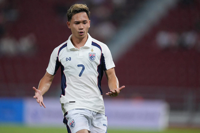 Supachok gây tranh cãi đầu năm 2025 khi ghi bàn thắng bẩn vào lưới tuyển Việt Nam. Ảnh: FAT