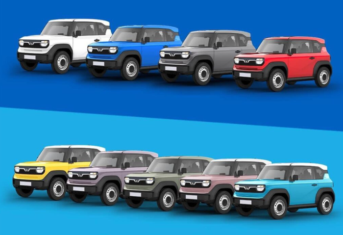 Bảng màu mẫu xe Quang Linh Vlogs sử dụng. Ảnh: VinFast 