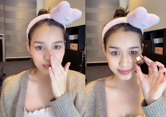 Đỗ Thị Hà ưu tiên các sản phẩm cấp ẩm cho da vào mùa đông. Ảnh chụp màn hình