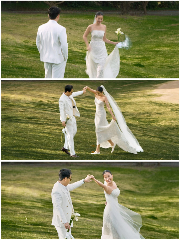 Trước đó Hương Ly đã chiêu đãi khán giả bộ ảnh cưới ngọt ngào ở trên mạng xã hội