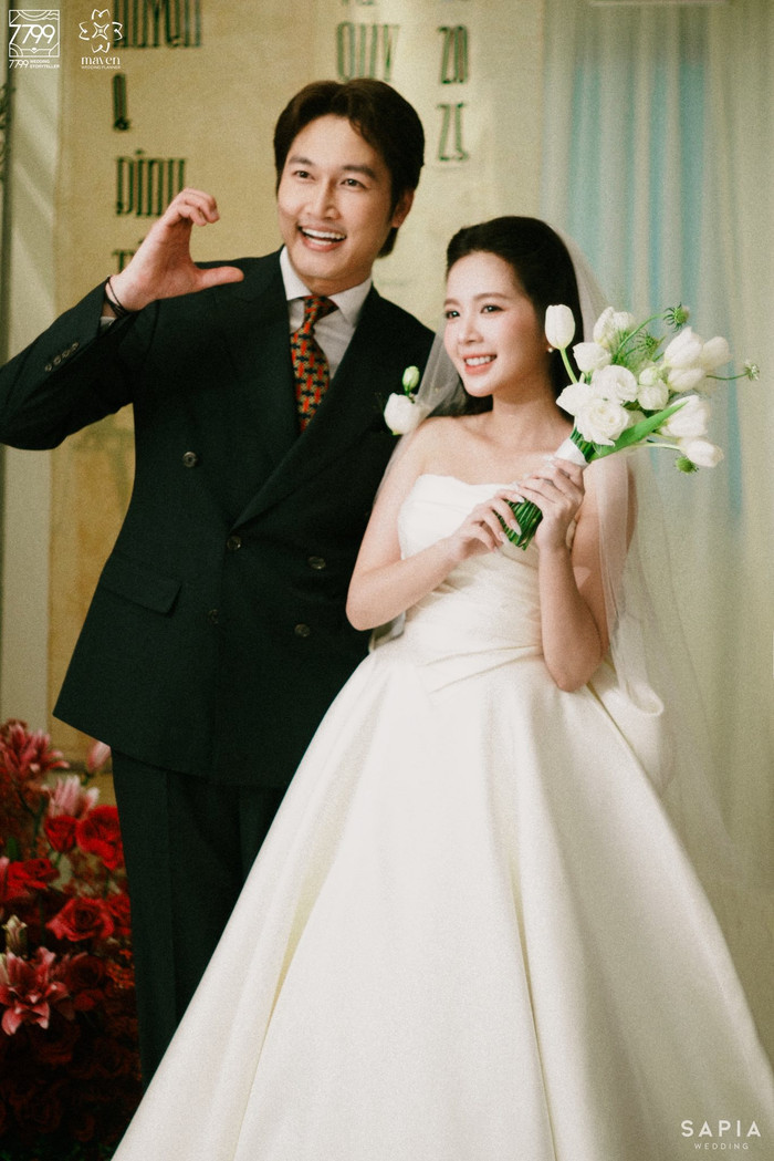 Đình Tú và Ngọc Huyền đã tổ chức đám cưới vào tháng 11 vừa rồi (Ảnh: FBNV).