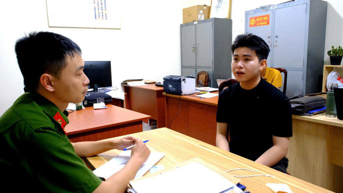 Đối tượng Nguyễn Lâm Thái tại Cơ quan Công an. Ảnh: Bộ Công an