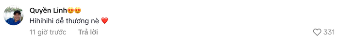 Phản ứng của Quyền Linh bên dưới bài đăng của con gái (Ảnh: Chụp màn hình).