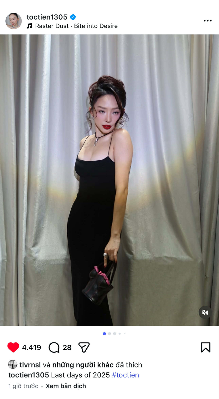 Hoàng Touliver tương tác dày đặc trở lại với những bài đăng của Tóc Tiên (Ảnh: Chụp màn hình).