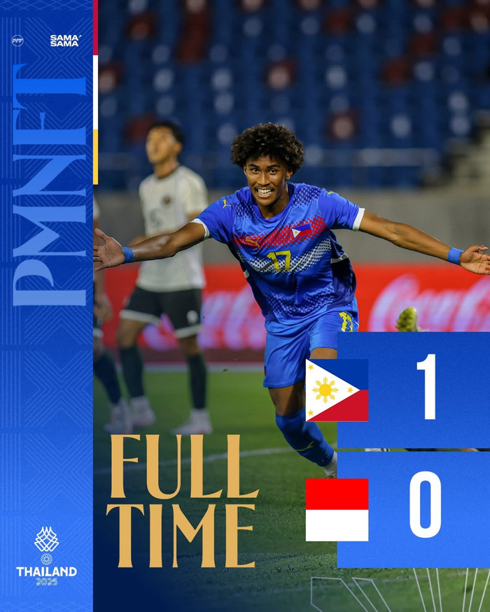 Thất bại của U22 Indonesia trước U22 Philippines đã mở ra lợi thế lớn cho Việt Nam trên hành trình vào bán kết SEA Games 33. Ảnh: PFF